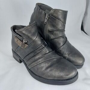 Earth Origins Natalie‎ Ankle Boots Pewter Natalie Zipper Women's 8 M Grunge Boho